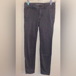 American Eagle Outfitters Dark Gray Casual Skinny Stretch Pants Size 0